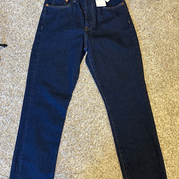 Mango Dark Blue Straight Leg Jeans - Picture 1 of 5